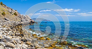 Mount, coast line Black Sea & blue sky