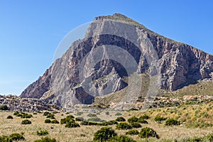 Mount Cofano on Sicily island
