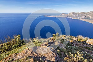 Mount Cofano on Sicily Island, Italy photo