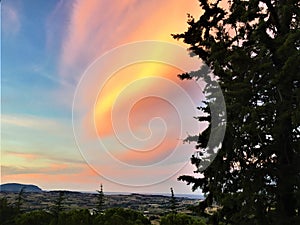 Mount Conero and sunset in Marche region, Italy. Colours and landscape