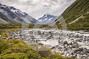 Mount Cook or Aoraki and Valley photo
