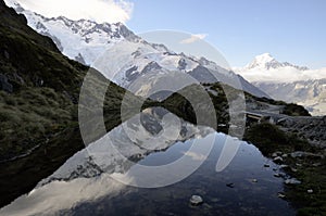 Mount Cook evening landscape, New Zealand.