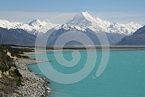 Mount Cook and glacial water