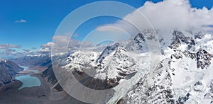 Mount Cook National Park aerial view, South Island, New Zealand