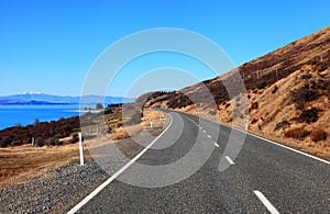 Mount Cook Road near Lake Pukaki