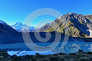 Mount Cook and surrounding mountains along Kea Point Track in Aoraki Mount Cook National Park