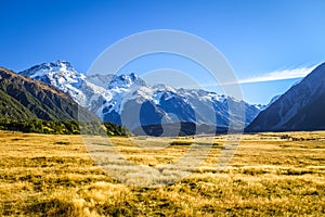 Mount Cook valley landscape, New Zealand