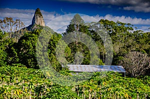 Mount Coonowrin, one of the Glasshouse Mountains in Queensland, Australia