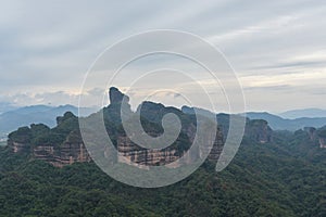 Mount Danxia in cloudy day