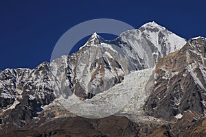 Mount Dhaulagiri and ice fall