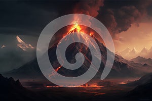 Mount Doom volcano in Mordor