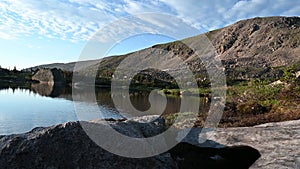 Mount Dunraven and Unnamed Pond at Dawn