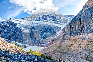 Mount Edith Cavell and Angel Glacier in Jasper National Park photo
