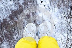 Mount Elbrus with ski slopes. Caucasus snowy mountains. Alpine skiing in the fresh air. skiers in the snow. mountain snowy landsca