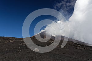 Mount Etna, one of the world`s most active volcanoes, in October, currently inactive