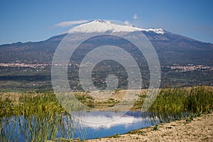 Mount Etna reflection
