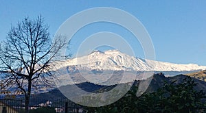 Mount Etna with snow