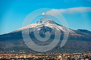 Mount Etna Volcano and Catania - Sicily Italy photo