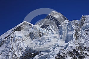 Mount Everest, also named Sagarmatha seen from Kala Patthar