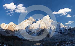 Mount Everest evening sunset panoramic view