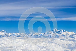 Mount Everest in Himalaya. 8848 m highest mountain on earth
