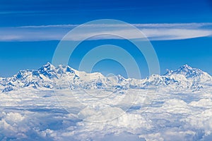 Mount Everest in Himalaya. 8848 m highest mountain on earth