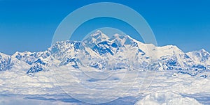 Mount Everest in Himalaya. 8848 m highest mountain on earth