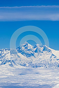 Mount Everest in Himalaya. 8848 m highest mountain on earth