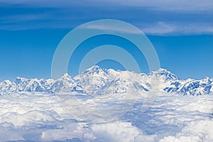 Mount Everest in Himalaya. 8848 m highest mountain on earth