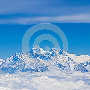 Mount Everest in Himalaya. 8848 m highest mountain on earth