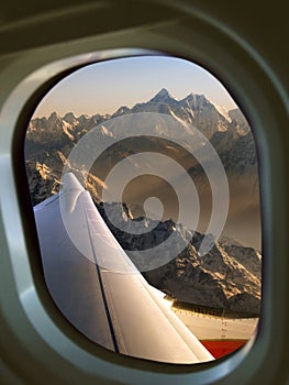Mount Everest from aircraft window photo