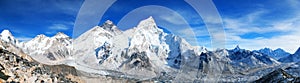 Mount Everest and Khumbu Glacier panorama