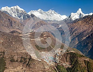 Mount Everest, Lhotse, Ama Dablam and Namche Bazar