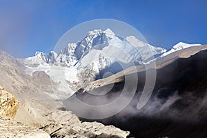 Mount Everest Lhotse and Lhotse Shar from Barun valley