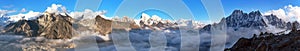 Mount Everest, Lhotse, Makalu and Cho Oyu panorama