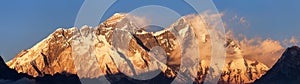 Mount Everest Lhotse Nepal Himalayas mountains sunset
