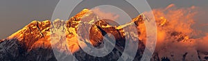 Mount Everest Lhotse Nepal Himalayas mountains sunset