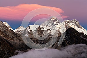 Mount Everest Lhotse Nepal Himalayas mountains sunset photo