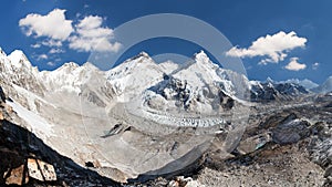 Mount Everest, Lhotse and Nuptse from Pumo Ri base camp