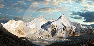 Mount Everest Lhotse Nuptse sunset Nepal Himalayas