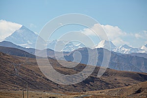 Mount Everest North part viewed from the Tibetan side