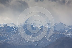 Mount Everest North part viewed from the Tibetan side