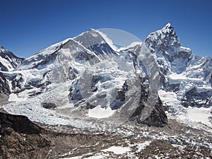 Mount Everest and Nuptse Seen from Kala Patthar in Nepal