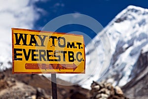Mount Everest signpost