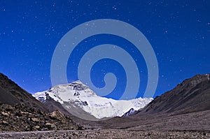 Mount Everest on Starry sky