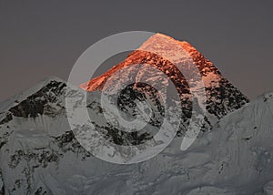 Mount Everest at sunset, view from Kala Patthar