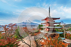 Mount Fuji, Chureito Pagoda in Autumn