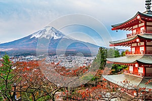 Mount Fuji, Chureito Pagoda in Autumn