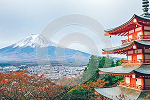 Mount Fuji, Chureito Pagoda in Autumn