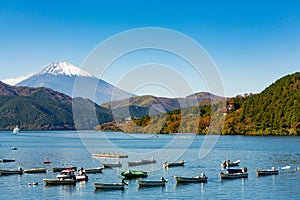 Mount Fuji, Japan. Lake Ashi in Hakone